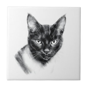 Cat Charcoal Tile