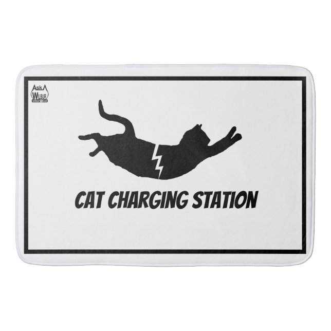 Cat Charging Station Bath Mat (Front)