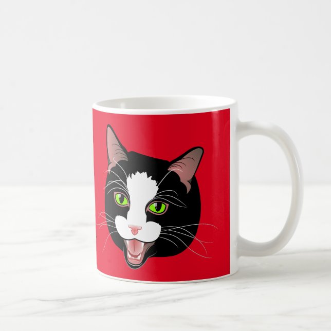 Cat Chat COFFEE MEOW! by BlissAndKittens Mug (Right)