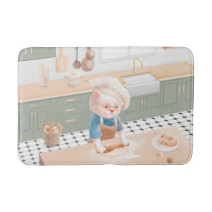 Cat Chef Baking in the Kitchen Bath Mat