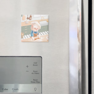 Cat Chef Baking in the Kitchen Magnet