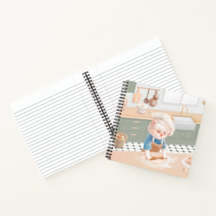 Cat Chef Baking in the Kitchen Notebook