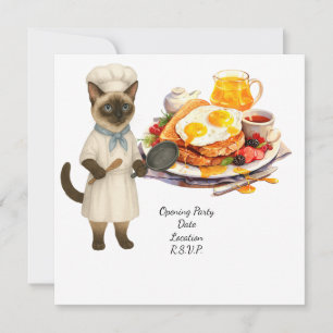 Cat Chef Cooking Party for Cat Lovers Invitation
