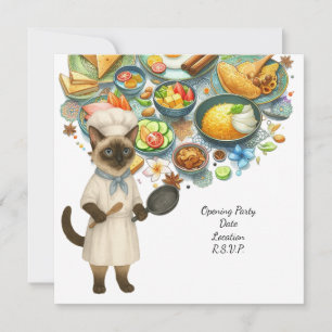 Cat Chef Cooking Party for Cat Lovers Invitation