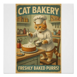 Cat Chef Poster Wall Art