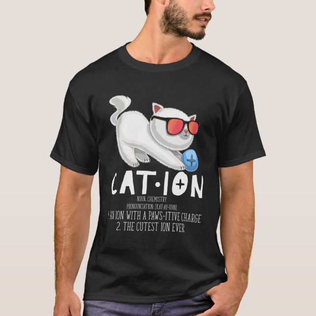 Cat Chemistry Teacher Cation Elet T-Shirt (Front)