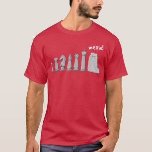Cat Chess Pawn Meow Funny Chess Player  T-Shirt