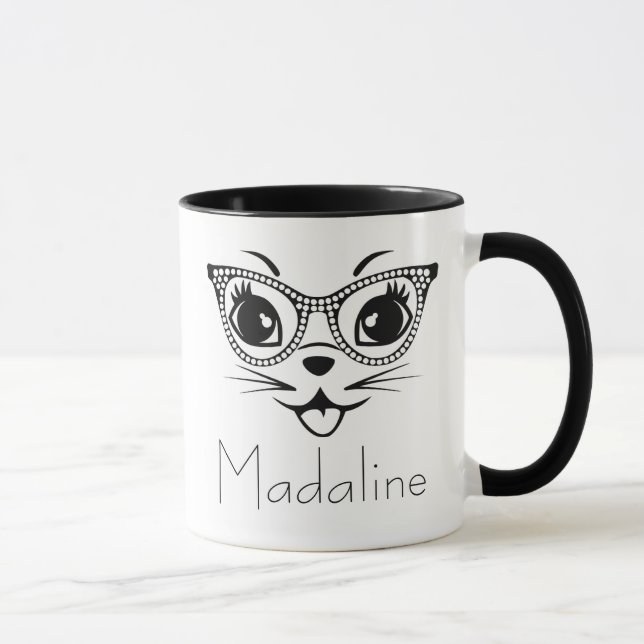 Cat Chic Black and White Mug (Right)