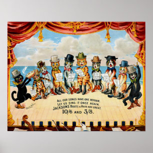 Cat Chorus, Louis Wain Poster