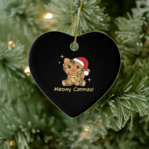 Cat Christmas Animals Cute Cats Meowy Catmas Ceramic Tree Decoration