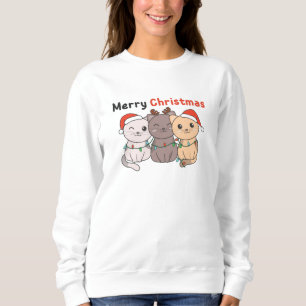 Cat Christmas Animals Cute Cats Merry Christmas Sweatshirt