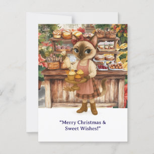 Cat Christmas Bakery themed for Cat lovers Postcard