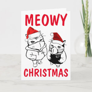CAT CHRISTMAS CARDS 2020 PANDEMIC MASKS