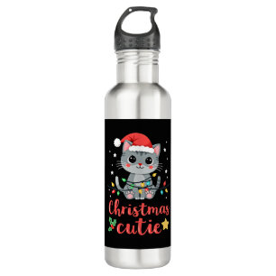 Cat Christmas Cutie Cats Christmas T-Shirt for Men 710 Ml Water Bottle