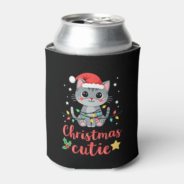 Cat Christmas Cutie Cats Christmas T-Shirt for Men Can Cooler (Can Front)
