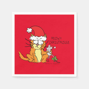 Cat Christmas Funny Napkin