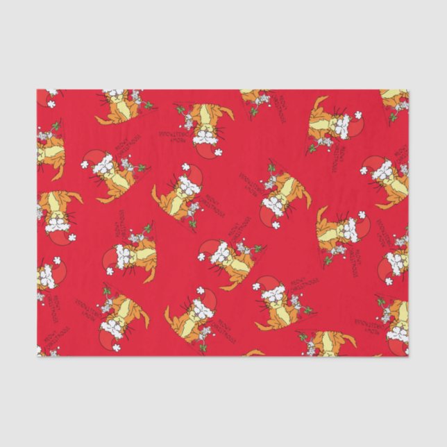 Cat Christmas Funny Tissue Paper (Front)