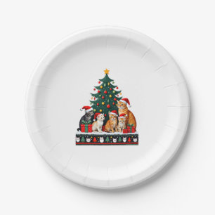 Cat Christmas Funny Ugly Women Men Merry Gift (5) Paper Plate