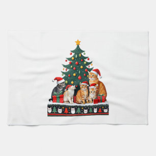 Cat Christmas Funny Ugly Women Men Merry Gift (5) Tea Towel