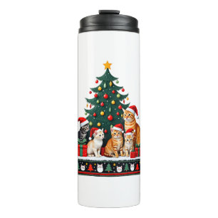 Cat Christmas Funny Ugly Women Men Merry Gift (5) Thermal Tumbler