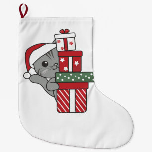 Cat Christmas Gift Winter Animals Cats Large Christmas Stocking