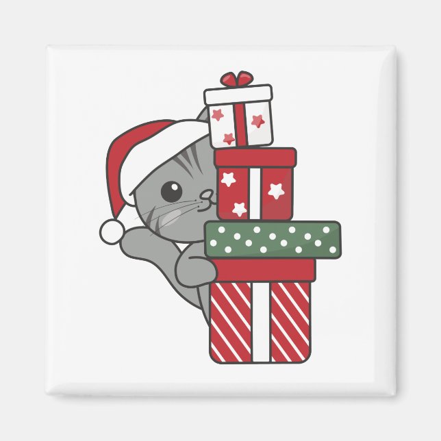 Cat Christmas Gift Winter Animals Cats Magnet (Front)