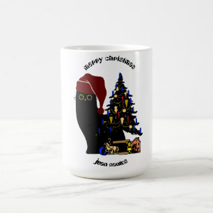 cat christmas gifts, personalised name coffee mug