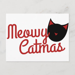 Cat Christmas Holiday Postcard