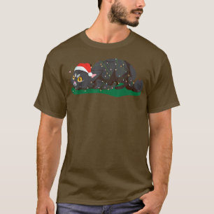 Cat Christmas Kitten With Fairy Lights Ugly Christ T-Shirt