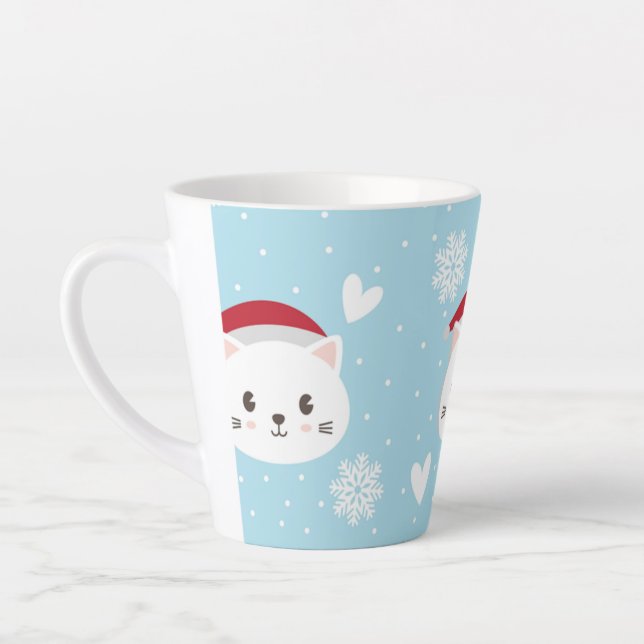 Cat Christmas  Latte Mug (Left)