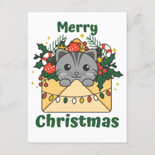 Cat Christmas Letter Winter Animals Cats Holiday P Postcard