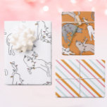 Cat Christmas Light Pink Wrapping Paper Sheet<br><div class="desc">Adorable hand illustrated cats playing with Christmas lights make these wrapping papers festive and fun!</div>