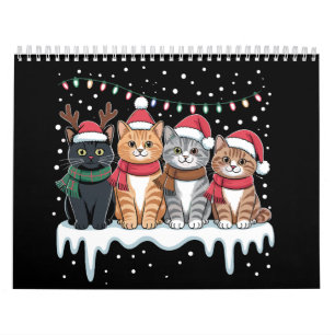 Cat Christmas Light Reindeer Santa Cat Lover Calendar