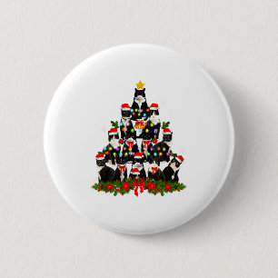 Cat Christmas Light Reindeer Santa Christmas Cat L 6 Cm Round Badge