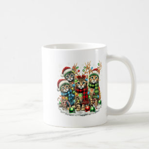 Cat Christmas Light Reindeer Santa Christmas Cats Coffee Mug