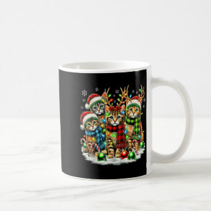 Cat Christmas Light Reindeer Santa Christmas Cats  Coffee Mug