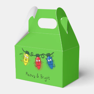 Cat Christmas Lights Funny Meowy and Bright  Favour Box