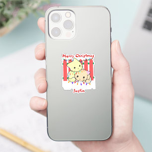 Cat christmas out door, personalised name