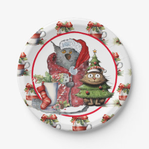 CAT Christmas Party for Cat Lovers Paper Plate