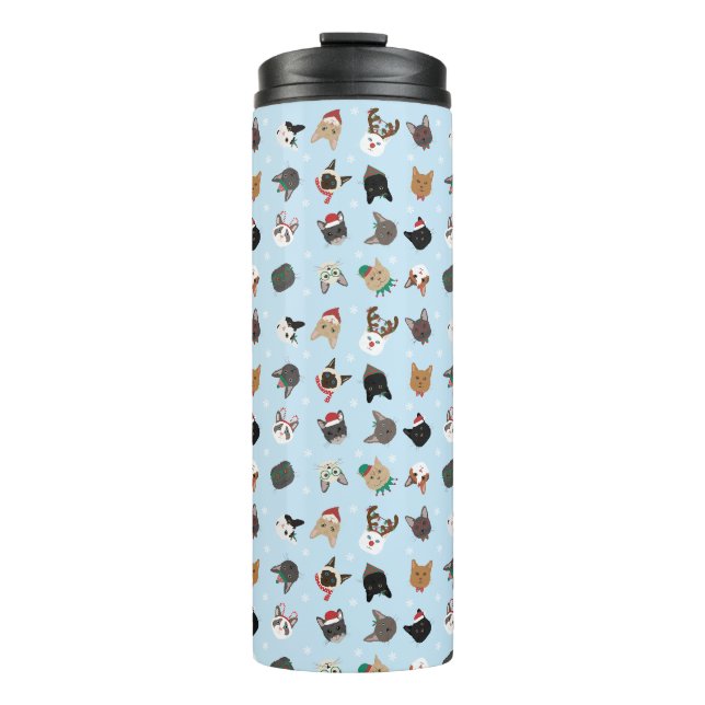 Cat Christmas Pattern Thermal Tumbler (Front)