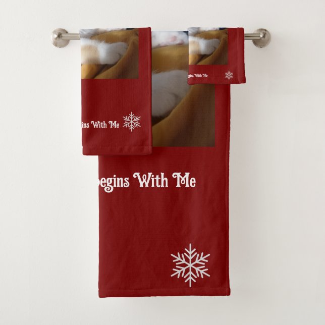 Cat Christmas Photo Customize Bath Towel Se (Insitu)