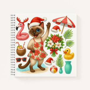 Cat Christmas Pool Party  Notebook