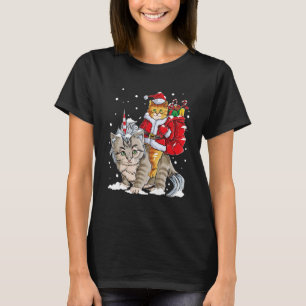 Cat Christmas Santa Caticorn Meowy Xmas T-Shirt