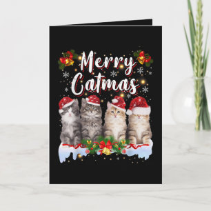 Cat Christmas Santa Funny Merry Catmas Holiday Card