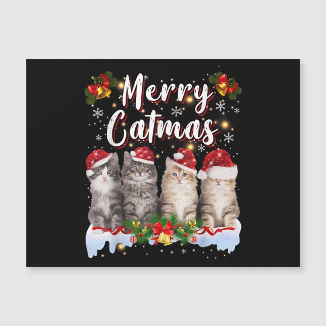 Cat Christmas Santa Hat Funny Merry Catmas (Front)