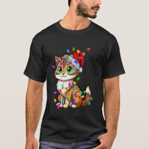 Cat Christmas Santa Hat Kitten Lover Funny Xmas Pa T-Shirt