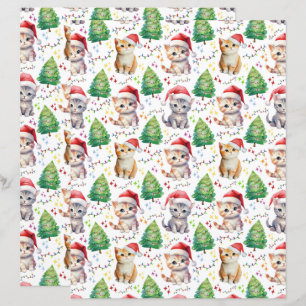 Cat Christmas Scrapbook Paper