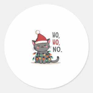 Cat Christmas Shirt Kids Funny Santa Cat Christmas Classic Round Sticker