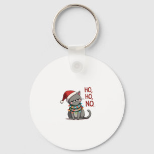 Cat Christmas Shirt Kids Funny Santa Cat Christmas Key Ring