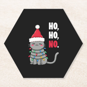Cat Christmas Shirt Kids Funny Santa Cat Christmas Paper Coaster